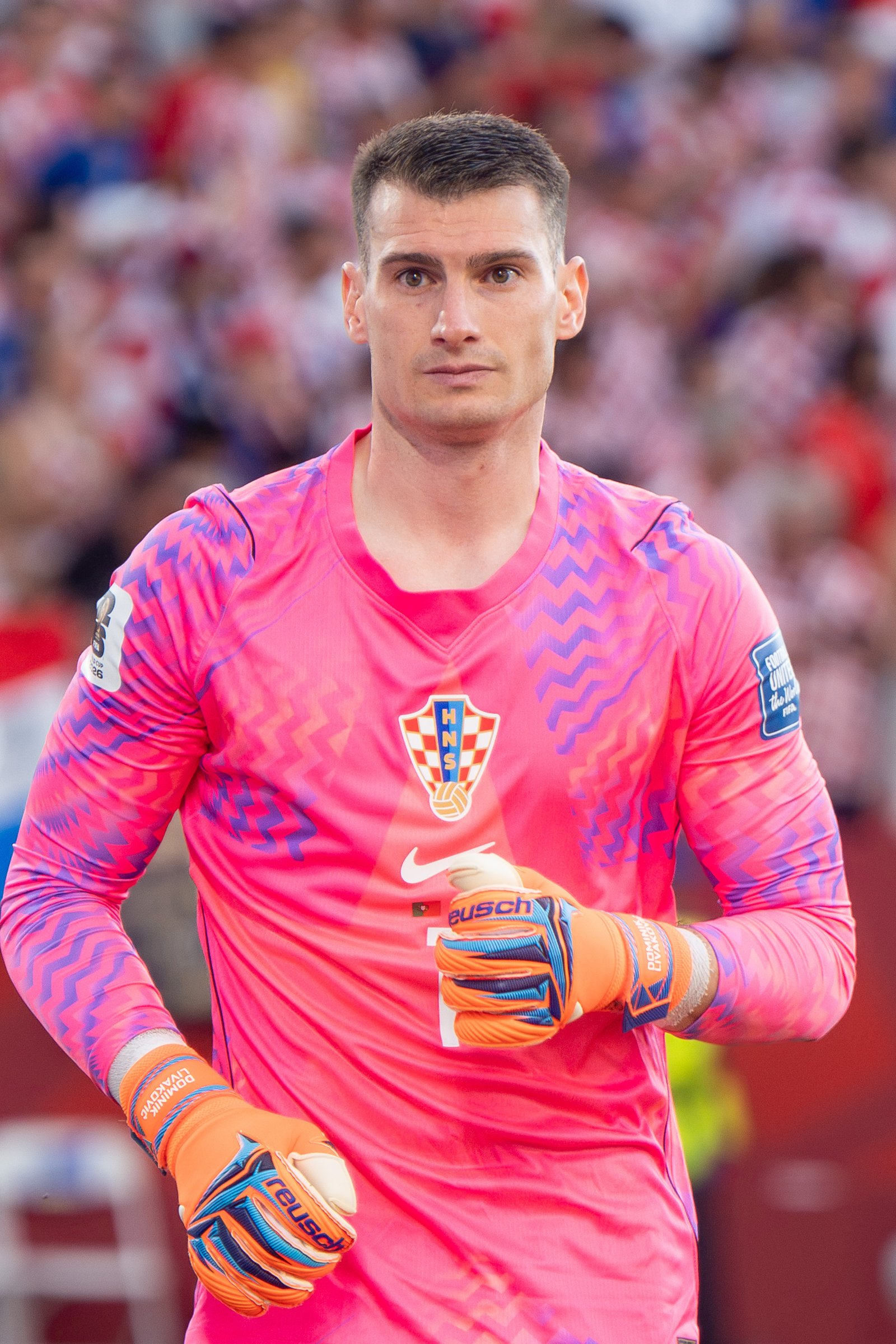 Dominik Livaković Barcelona: el guardameta croata, en un partido con la selección de Croacia