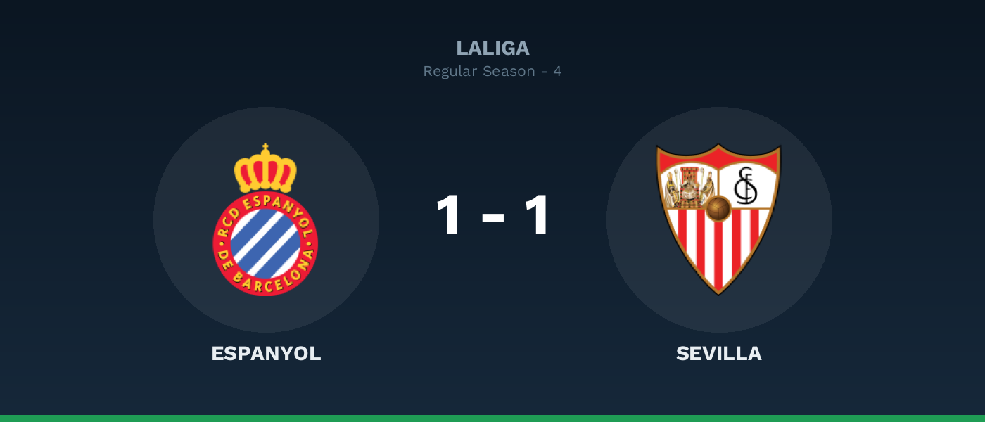 Espanyol 1-1 Sevilla, resultado LaLiga