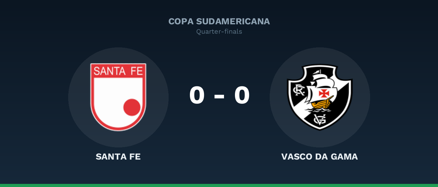 Santa Fe 0-0 Vasco DA Gama, resultado Copa Sudamericana
